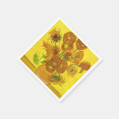 Van Gogh 15 Sonnenblumen in einer Vase der Kunst Serviette (Ecke)