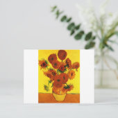 Van Gogh 15 Sonnenblumen Postkarte (Stehend Vorderseite)