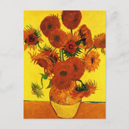 Van Gogh 15 Sonnenblumen Postkarte (Vorderseite)