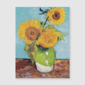 Van Gogh - 3 Sonnenblumen in einer Vase-Magnetkart Magnetkarte (Vorderseite)