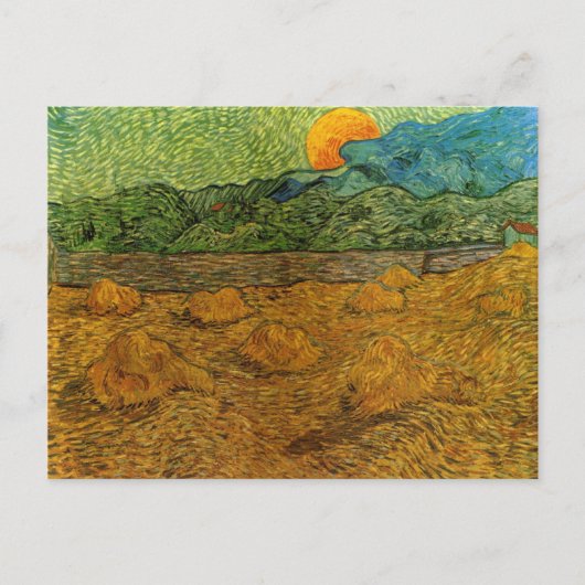 Van Gogh - Abend Landschaft mit aufstrebendem Mond Postkarte (Vorderseite)