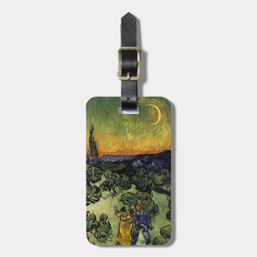 Van Gogh: Abends-Promenade Gepäckanhänger (Vorderseite vertikal)
