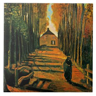 Van Gogh, Allee der Pappeln bei Sonnenuntergang, Fliese
