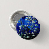 Van Gogh Almond Bllossoms blau grün Button (Vorne & Hinten)