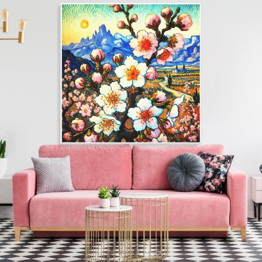 Van Gogh Almond Blossom Big Blume Leinwanddruck (Insitu (Wohnzimmer))