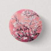 Van Gogh Almond Blossom pfirsich pink Button (Vorderseite)