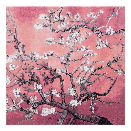 Van Gogh Almond Blossom pfirsich pink Poster (Vorderseite)
