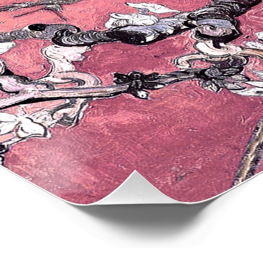 Van Gogh Almond Blossom pfirsich pink Poster (Ecke)