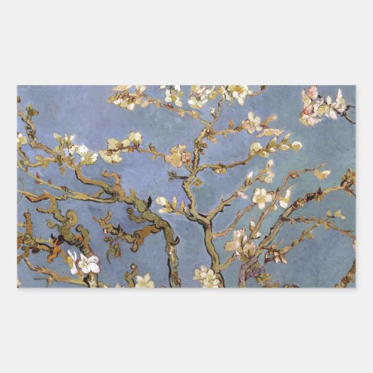 Van Gogh Almond Blossom Rechteckiger Aufkleber (Vorderseite)