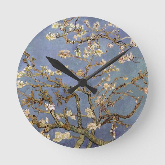 Van Gogh Almond Blossom Runde Wanduhr (Vorderseite)