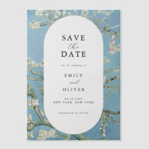 Van Gogh Almond Blossom Wedding Save the Date Pergament Einladungen