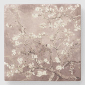 Van Gogh Almond Blossoms Beige Stone Untersetzer (Vorderseite)