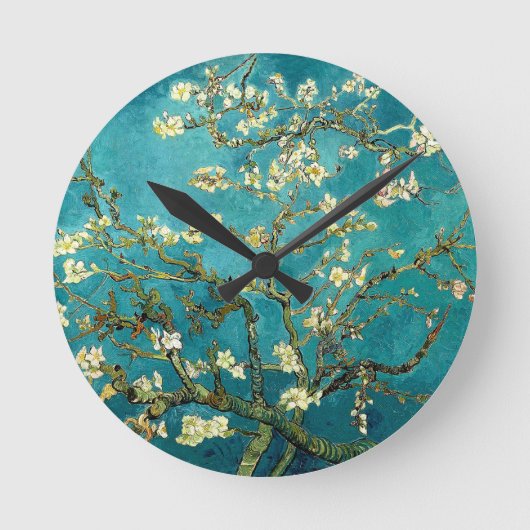 Van Gogh Almond Blossoms Classic Impressionism Runde Wanduhr (Vorderseite)