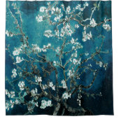 Van Gogh Almond Blossoms Dark Aquamarin Duschvorhang (Vorderseite)
