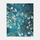 Van Gogh Almond Blossoms Dark Aquamarin Fleecedecke (Vorderseite)