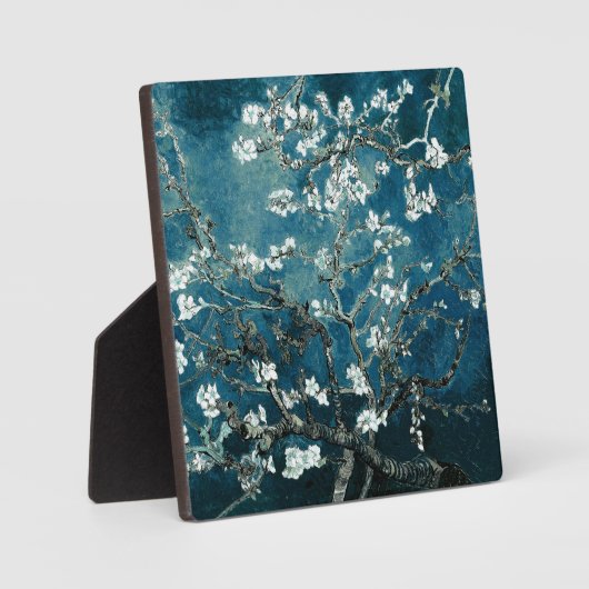 Van Gogh Almond Blossoms Dark Aquamarin Fotoplatte (Vorderseite)