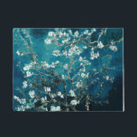 Van Gogh Almond Blossoms Dark Aquamarin Fußmatte<br><div class="desc">Künstler: Vincent Van Gogh Titel: Mandelblüten in Farbe verändert</div>