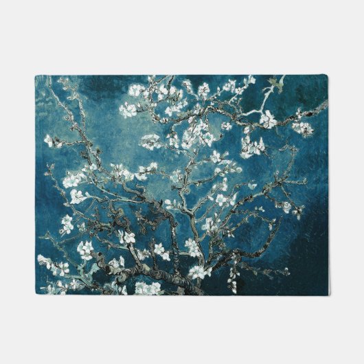 Van Gogh Almond Blossoms Dark Aquamarin Fußmatte (Vorderseite)