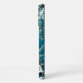 Van Gogh Almond Blossoms Dark Aquamarin iPhone Hülle (Linke Seite)