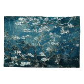 Van Gogh Almond Blossoms Dark Aquamarin Kissenbezug (Rückseite)