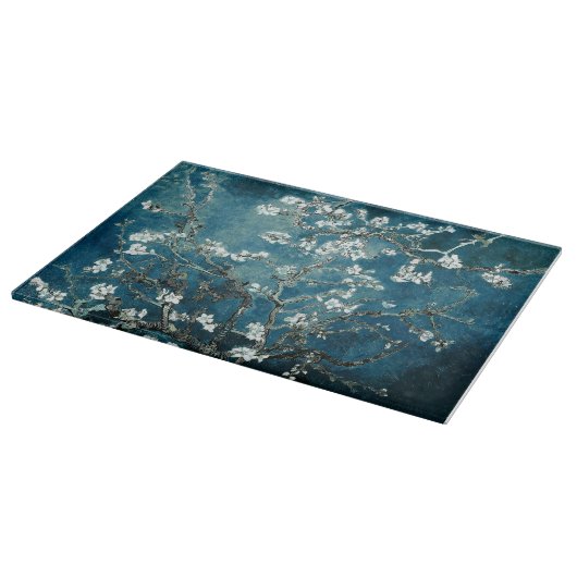 Van Gogh Almond Blossoms Dark Aquamarin Schneidebrett (Ecke)