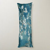 Van Gogh Almond Blossoms Dark Aquamarin Seitenschläferkissen (Rückseite (Vertikal))