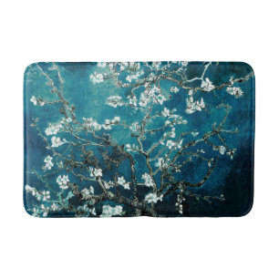 Van Gogh Almond Blossoms: Dunkel Aquamarin Badematte