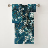 Van Gogh Almond Blossoms: Dunkel Aquamarin Badhandtuch Set (Insitu)