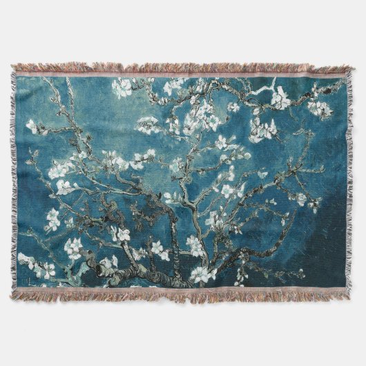 Van Gogh Almond Blossoms: Dunkel Aquamarin Decke (Vorderseite)