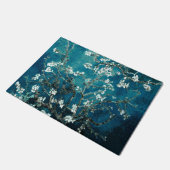 Van Gogh Almond Blossoms: Dunkel Aquamarin Fußmatte (Schrägansicht)