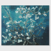 Van Gogh Almond Blossoms: Dunkel Aquamarin Geschenkpapier (Flach)