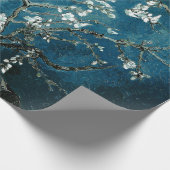 Van Gogh Almond Blossoms: Dunkel Aquamarin Geschenkpapier (Ecke)
