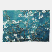Van Gogh Almond Blossoms: Dunkel Aquamarin Geschirrtuch (Horizontal)