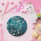 Van Gogh Almond Blossoms: Dunkel Aquamarin Pappteller (Party)