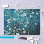 Van Gogh Almond Blossoms: Dunkel Aquamarin Seidenpapier (Handwerk)