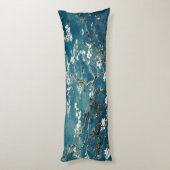 Van Gogh Almond Blossoms: Dunkel Aquamarin Seitenschläferkissen (Rückseite (Vertikal))