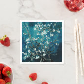 Van Gogh Almond Blossoms: Dunkel Aquamarin Serviette (Beispiel)
