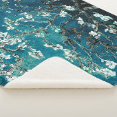 Van Gogh Almond Blossoms: Dunkel Aquamarin Sherpadecke (3/4)