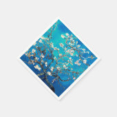 Van Gogh Almond Blossoms Helles Türkis Serviette (Ecke)
