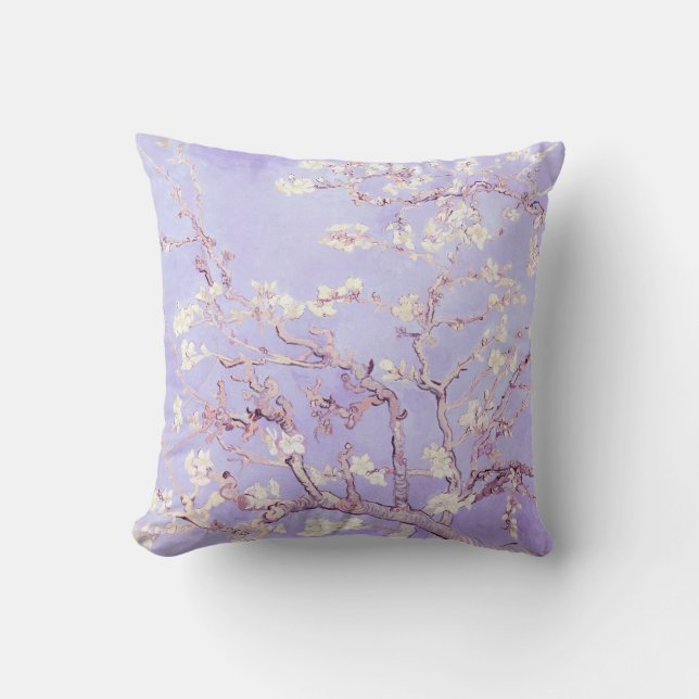Van Gogh Almond Blossoms Lavender Kissen (Vorderseite)