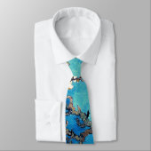 Van Gogh Almond Blossoms leuchtend türkis Krawatte (Gebunden)