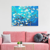 Van Gogh Almond Blossoms leuchtend türkis Leinwanddruck (Insitu (Wohnzimmer))