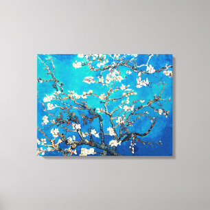 Van Gogh Almond Blossoms leuchtend türkis Leinwanddruck