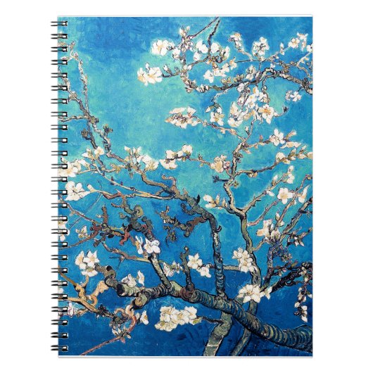 Van Gogh Almond Blossoms leuchtend türkis Notizblock (Vorderseite)