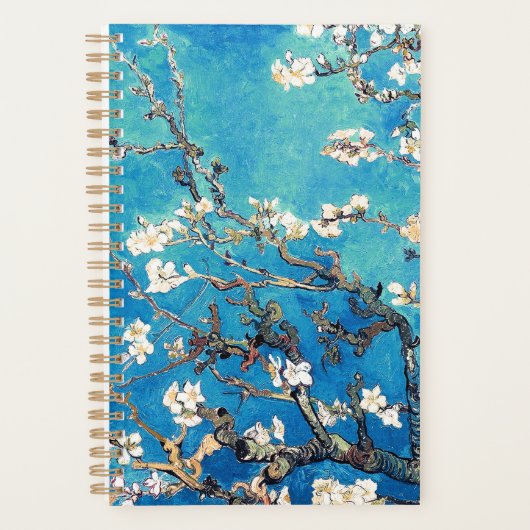 Van Gogh Almond Blossoms leuchtend türkis Planer (Vorderseite)