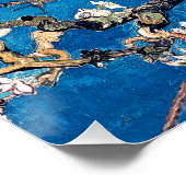 Van Gogh Almond Blossoms leuchtend türkis Poster (Ecke)