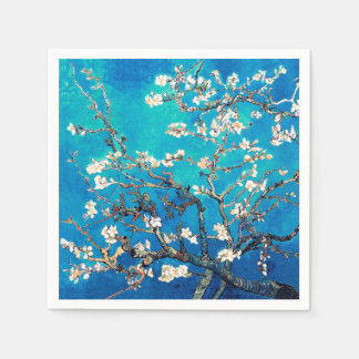 Van Gogh Almond Blossoms leuchtend türkis Serviette