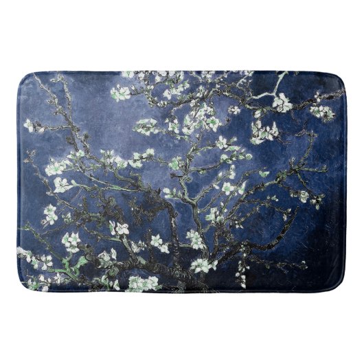 Van Gogh Almond Blossoms Midnight Blue Badematte (Vorderseite)