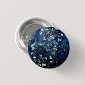 Van Gogh Almond Blossoms Midnight Blue Button (Vorne & Hinten)