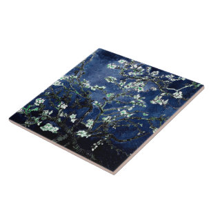 Van Gogh Almond Blossoms Midnight Blue Fliese
